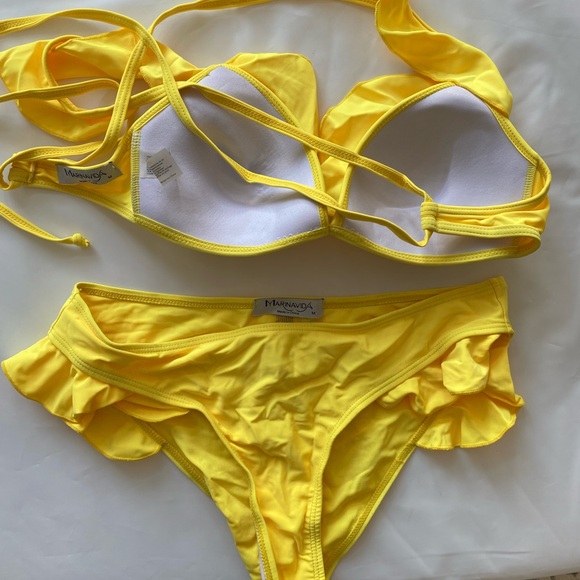 MARINA Yellow Ruffle Bikini Set - Picture 3 of 6
